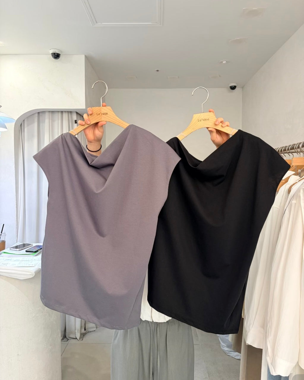 🦋 Draped Boat Neck Sleeveless Top