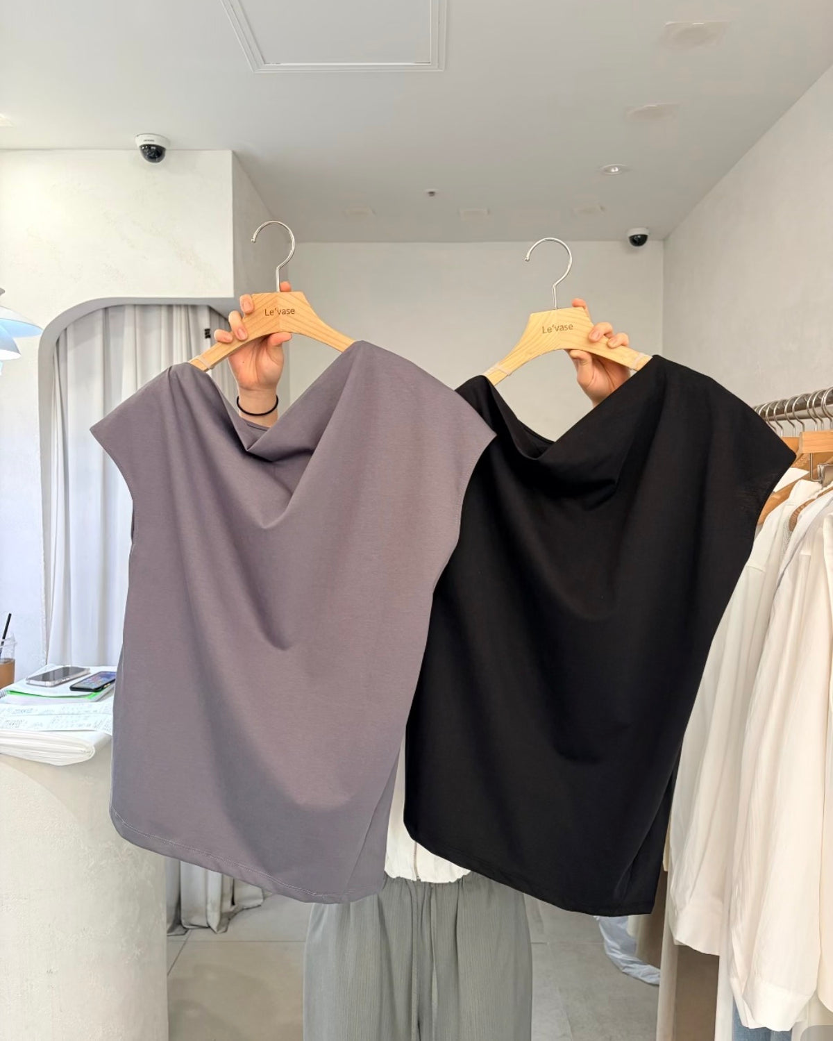 🦋 Draped Boat Neck Sleeveless Top