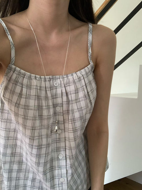 Korea Plaid Button-Front Cami Top | Cottagecore Checkered Tank with Adjustable Straps ✨🤎