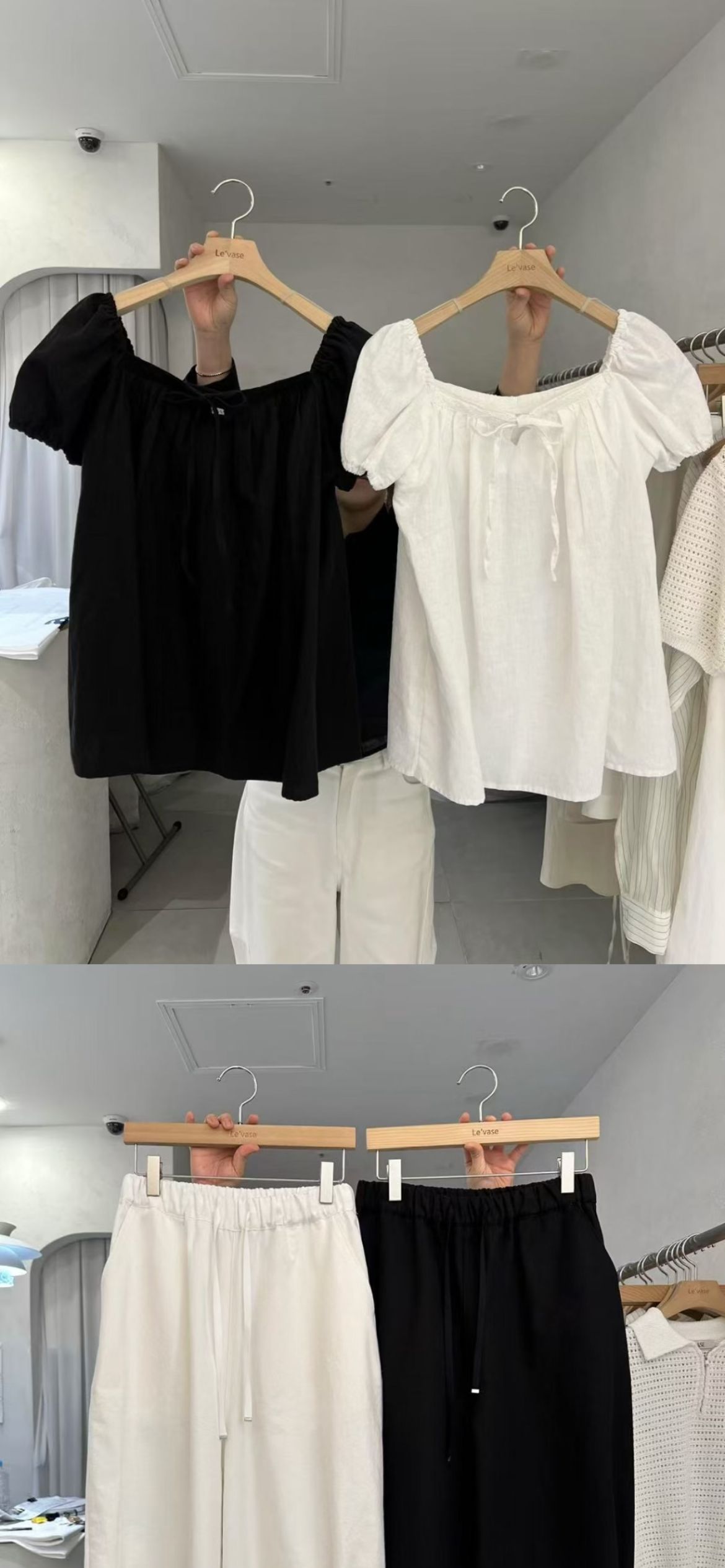 🤍🖤 Korea Puff Sleeve Square Neck Blouse | Available in White & Black | Babydoll Cotton Linen Top