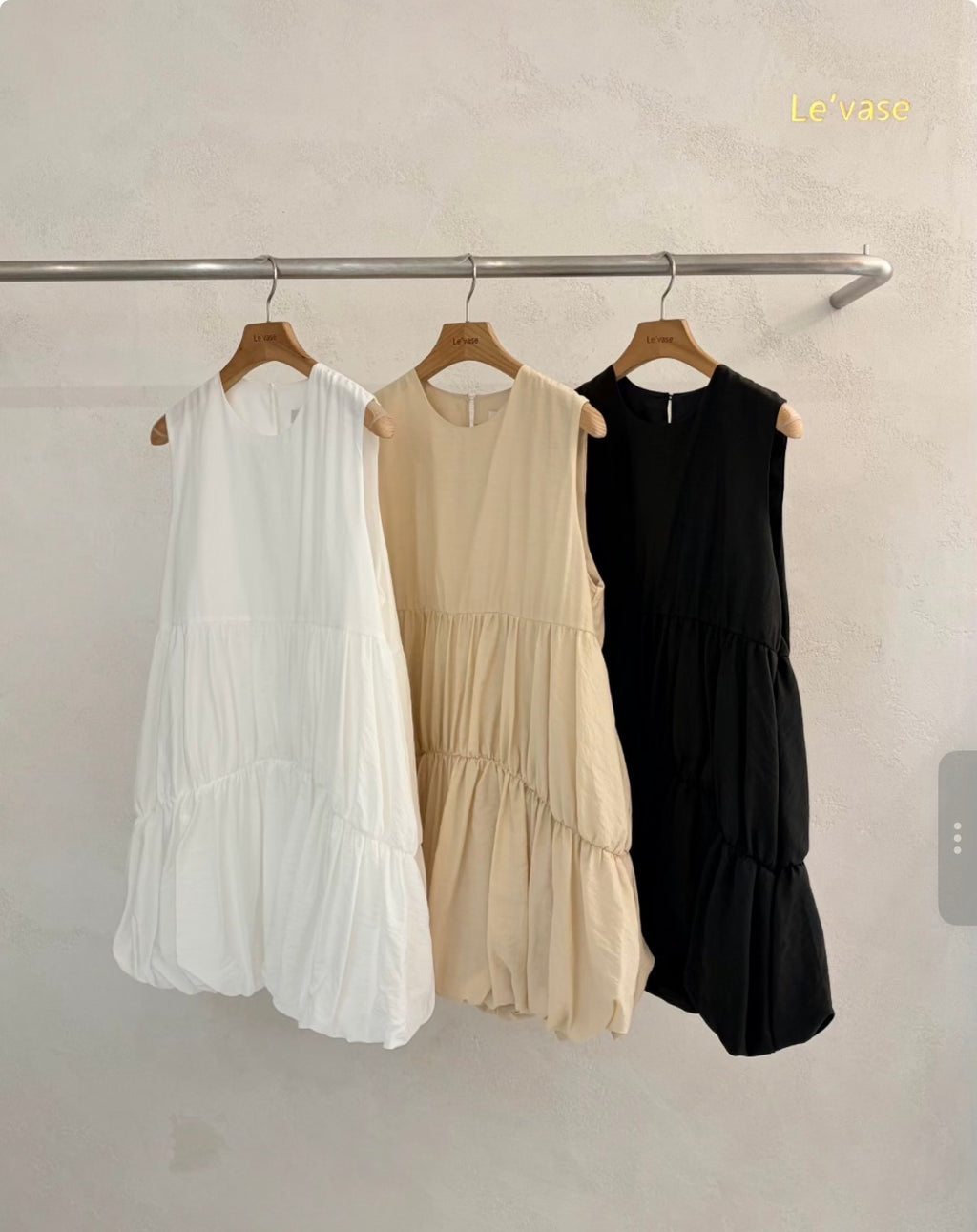 Korea Bubble Hem Tiered Sleeveless Dress 🤍 Puff Silhouette