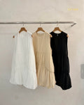 Korea Bubble Hem Tiered Sleeveless Dress 🤍 Puff Silhouette